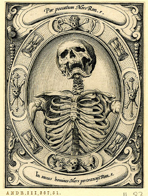 Memento mori woodcut by Alexander Mair, 1605